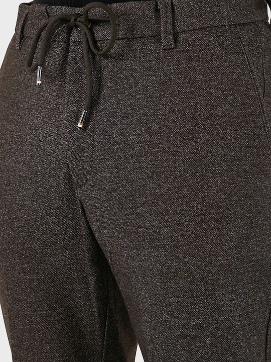 Ανδρικό Παντελόνι Chino Ελαστικό Regular Fit Καφέ