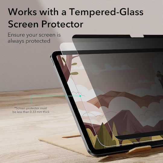 ESR Magnetic 0.33mm Privacy Screen Protector (iPad Pro 2024 / 2025 11") Μαύρο