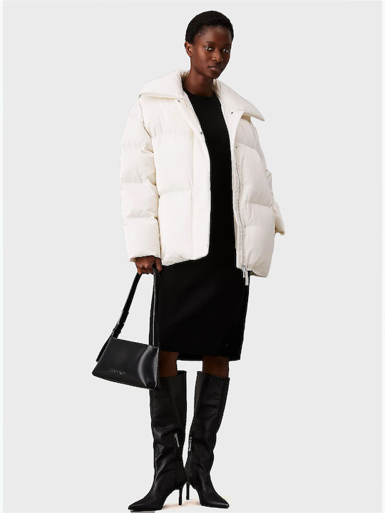 Γυναικείο Puffer Μπουφάν για Χειμώνα Off White