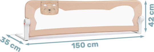 Ricokids Bară de protecție pentru pat din Metal în Culoare Bej 150x35x42εκ. 1buc