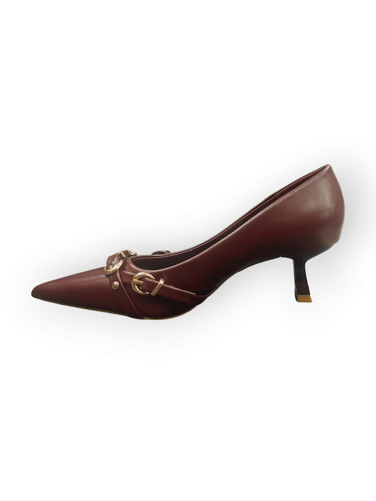 Joalice Paris Burgundy Medium Heels with Strap