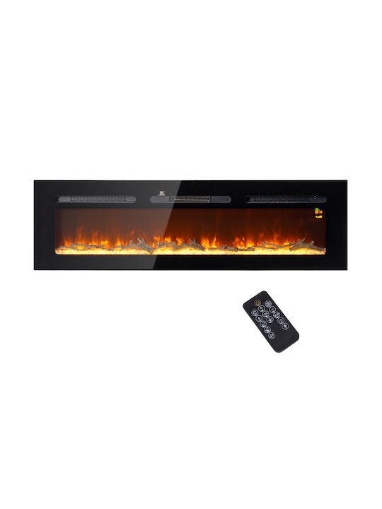 HomCom Wall Mounted Electric Fireplace 1800W 152.4x45cm Black