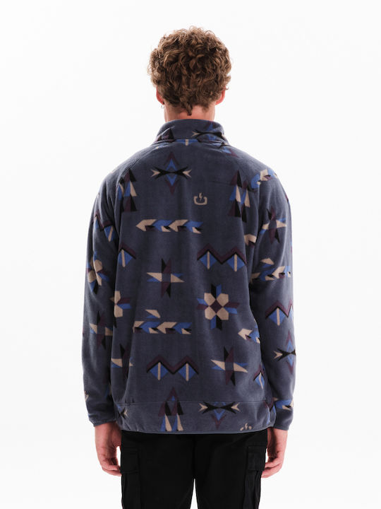Men's Fleece Cardigan Stone Blue