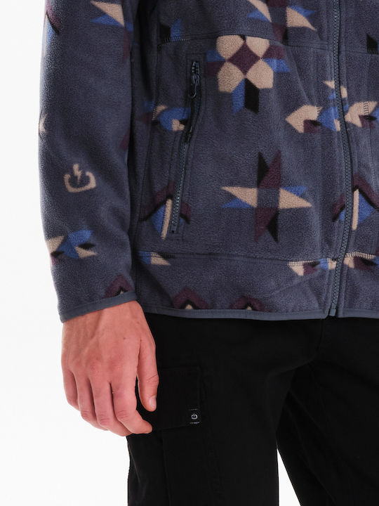 Men's Fleece Cardigan Stone Blue