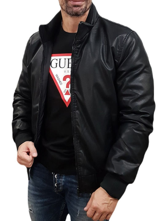 Brokers Jeans Faux Leather Jacket Black