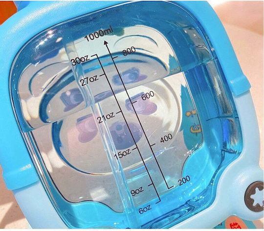 Glasstrohhalm Kinder Flippy Bärenmodell Mit Aufgebrachten Stickern Verstellbarer Riemen Aus Fallfestem Kunststoff 1l Blau 20 x 13 cm