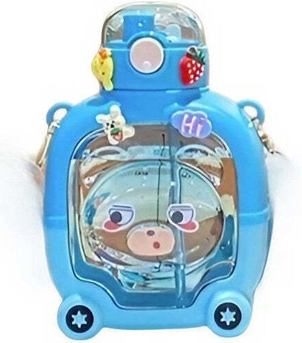 Glasstrohhalm Kinder Flippy Bärenmodell Mit Aufgebrachten Stickern Verstellbarer Riemen Aus Fallfestem Kunststoff 1l Blau 20 x 13 cm