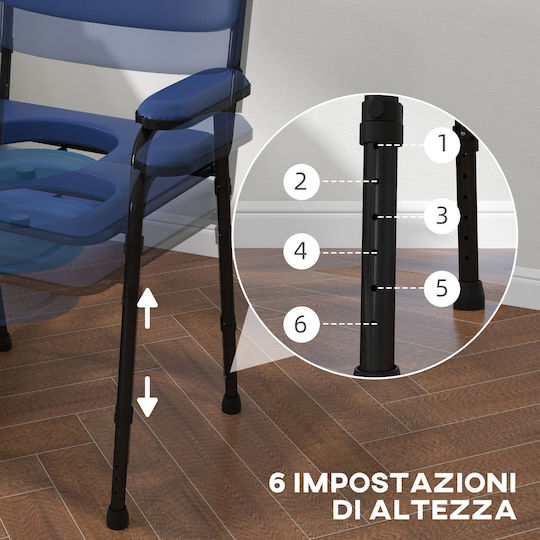 HomCom Toilet Chair with Backrest 713-149V00BU