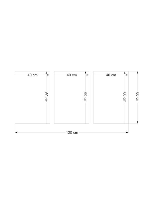 Decowalls Τρίπτυχος Πίνακας σε Καμβά 60x120cm