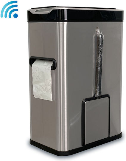 Green City International Inox Καλαθάκι Μπάνιου 7lt Ασημί