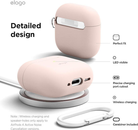 Elago Hang Case Case Silicone in Beige color for Apple AirPods 4