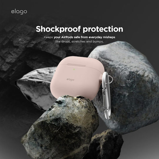 Elago Hang Case Hülle Silikon in Beige Farbe für Apple AirPods 4