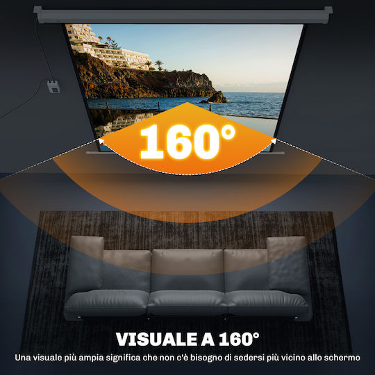 HomCom Οθόνη Προβολής Projector Τοίχου με Λόγο Εικόνας 1:1 176.5x176.5cm / 85"