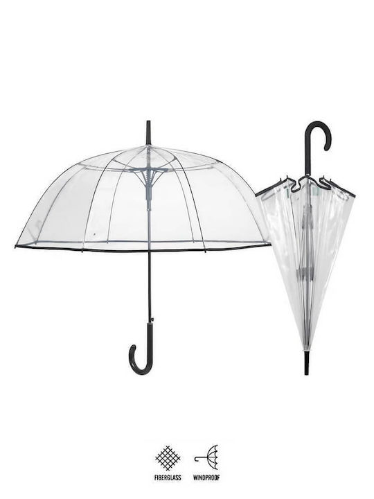 Rain Automatic Umbrella with Walking Stick Transparent