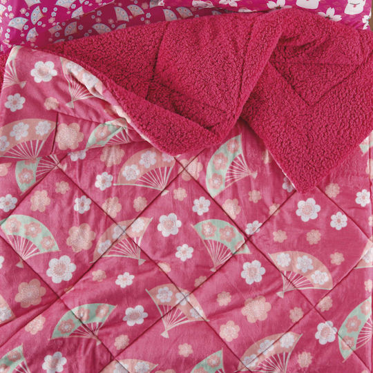 Kentia Kids Duvet Cover Double Sided Single Maneki Pink 160x220cm