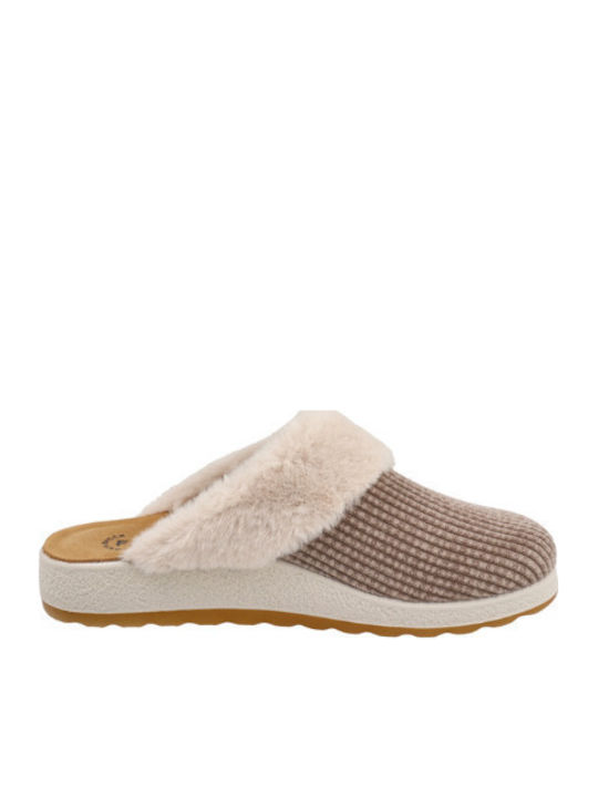 Anatomical Leather Women's Slippers Beige