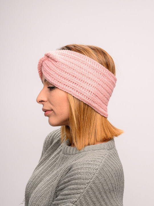 Feminin Bandă pentru cap cu Tricotaj Rib în culoarea Roz