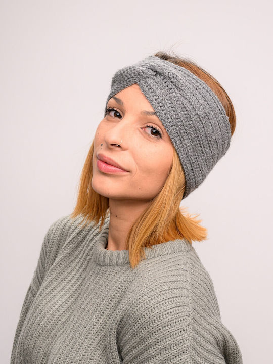Feminin Bandă pentru cap cu Tricotaj Rib în culoarea Gri