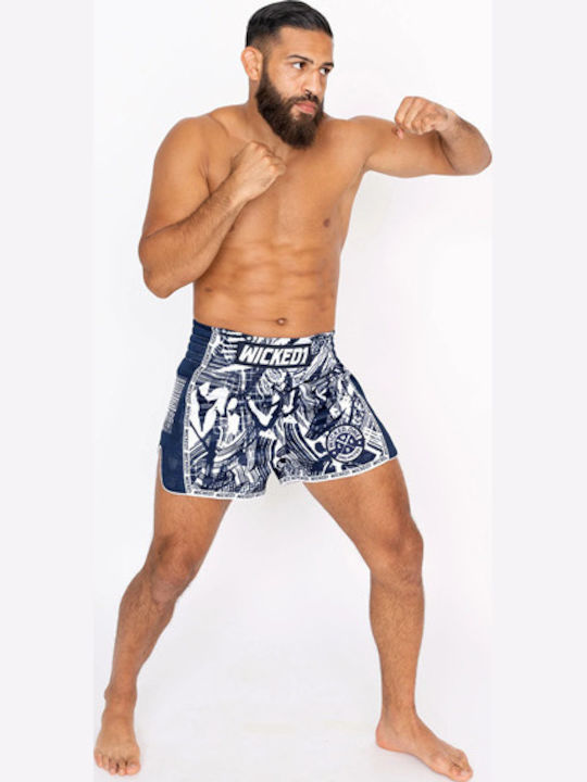 Wicked1 Ανδρικό Σορτσάκι Kick/Thai Boxing Μπλε