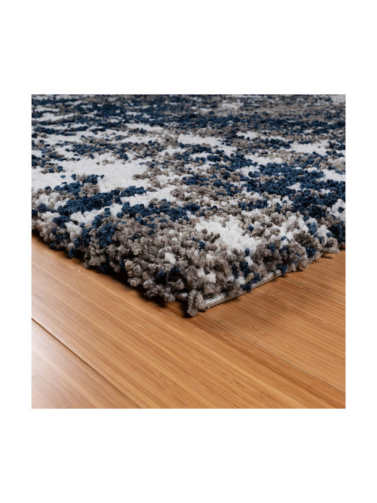 Saray Home Moroccan Rug Rectangular Shaggy Blue