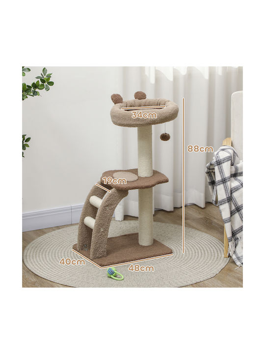 Pawhut Scratching Post Cat Trees White 48x40x88cm