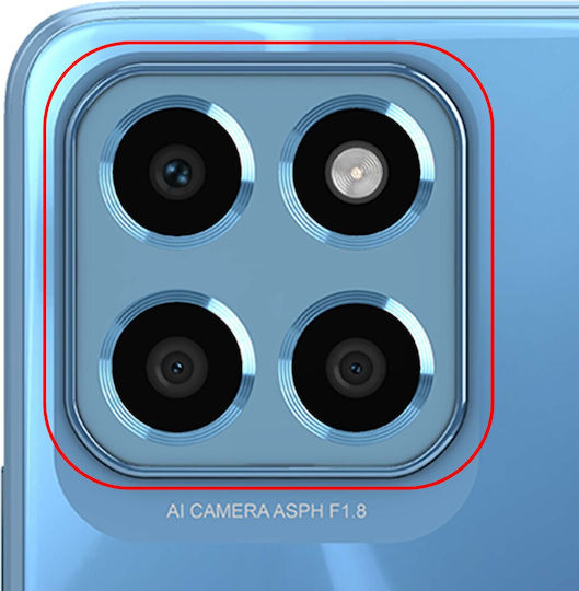 Clappio Rückkameraobjektiv Honor X8 5G Gehäuse Blau