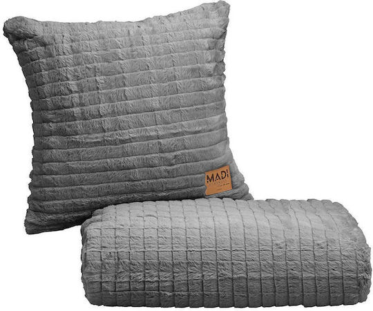 Madi Madi Sofa Cushion Rays Furry Grey 45x45cm