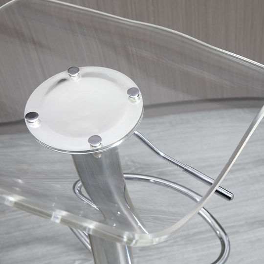 Stool Bar with Back & Adjustable Height Transparent 2pcs