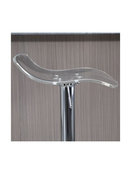 Stool Bar with Back & Adjustable Height Transparent 2pcs