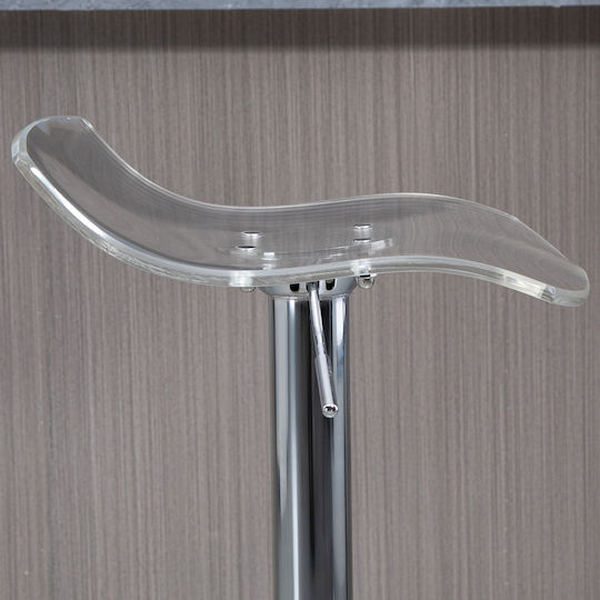 Stool Bar with Back & Adjustable Height Transparent 2pcs