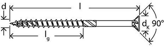 Fischer Screw Torx with Diameter M6 and Length 90mm 100pcs