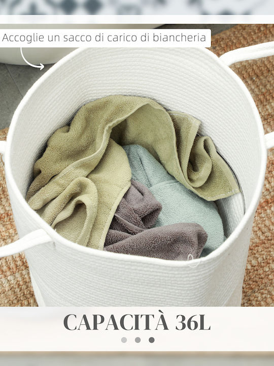HomCom Καλάθι Απλύτων Υφασμάτινο Πτυσσόμενο 36lt 38x38x45cm Μπεζ