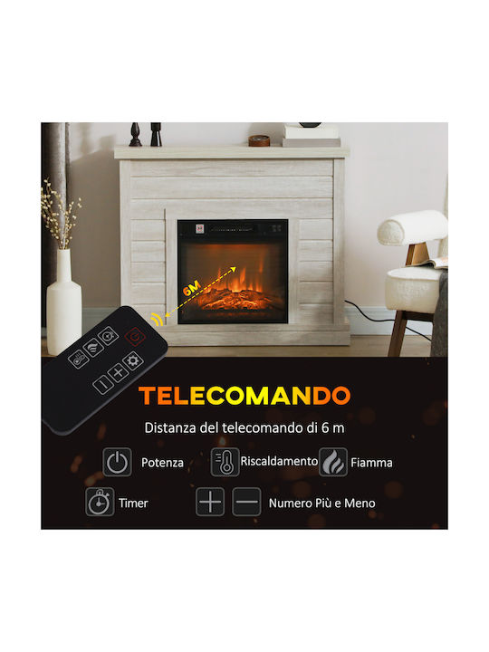 HomCom Επιδαπέδιο Ηλεκτρικό Τζάκι 1800W 96.5x22cm