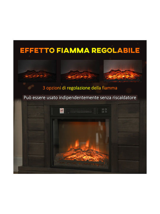 HomCom Επιδαπέδιο Ηλεκτρικό Τζάκι 1800W 96.5x22cm Γκρι