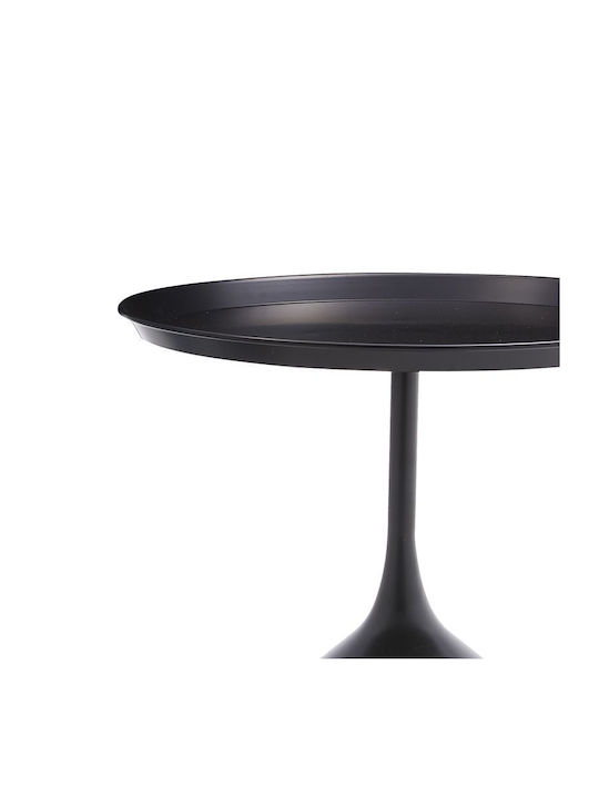 Round Side Table Agrile Metal Black L50xW50xH60cm.