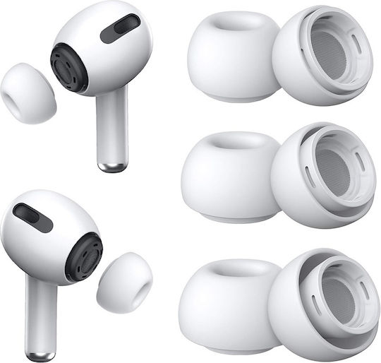 Techsuit Καλύμματα Σιλικόνης σε Λευκό χρώμα για Apple AirPods 1 / AirPods 2