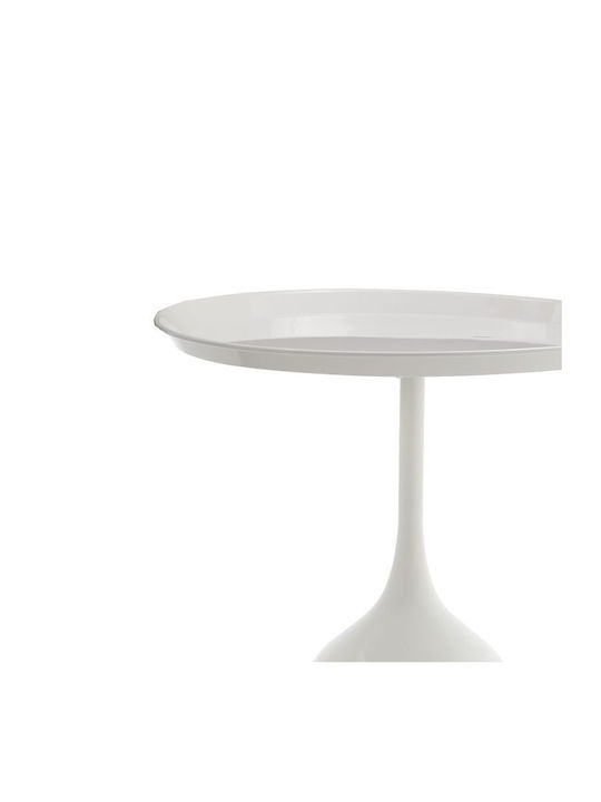 Round Side Table Agrile Metal White L50xW50xH60cm.