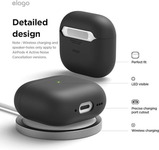 Elago Liquid Hybrid Case Case Silicone in Black color for Apple AirPods 4