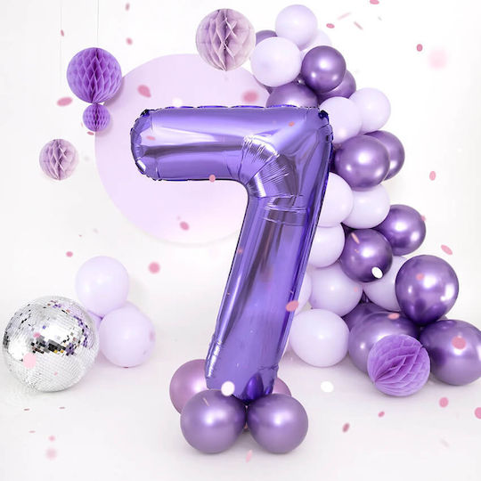 7er Nummer Folie Lila Luftballons