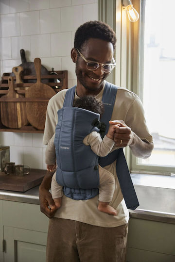 BabyBjorn Κλασικός Μάρσιπος Mini Woven Μπλε με Μέγιστο Βάρος 11kg