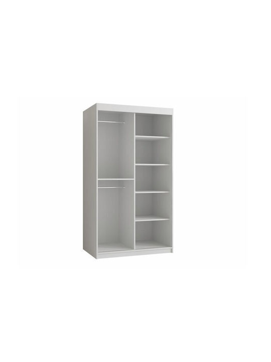 Hartford Δίφυλλη Ντουλάπα Συρόμενη Άσπρο 100x62x122cm