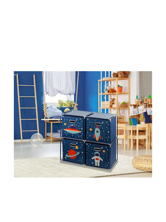 Spielzeug Aufbewahrungssystem Faltbar aus Stoff Blau 68x35x70cm 1Stück