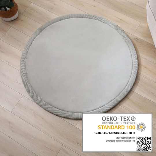 Hakuna Matte Kids Rug Gri Round with Diameter 120cm Thickness 25mm