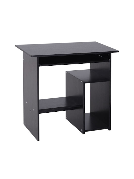 Birou De Calculatoare Din Lemn Negru Cu Picioare Metalice 80x45x75cm