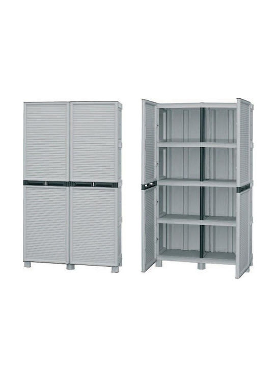 Double-Leaf Plastic Cabinet with 3 Shelves 100x40x172 cm