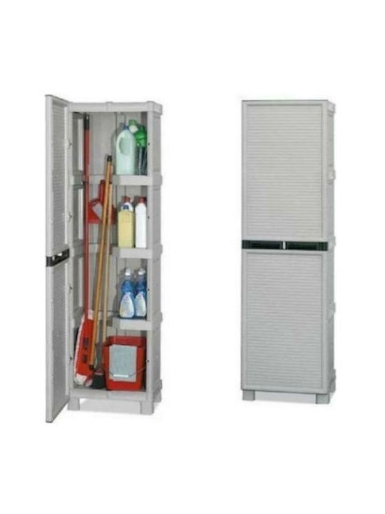 Einflügeliger Schrank Kunststoff mit Trennwand & 3 Regale 50x40x172cm