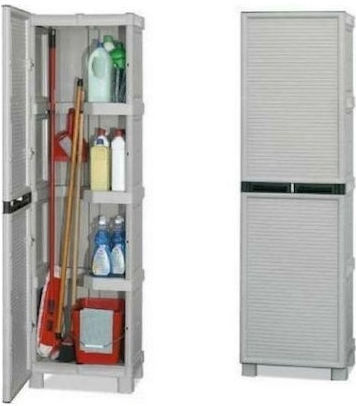 Einflügeliger Schrank Kunststoff mit Trennwand & 3 Regale 50x40x172cm