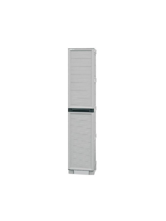 Einflügeliger Schrank Kunststoff mit Trennwand & 3 Regale 50x40x172cm