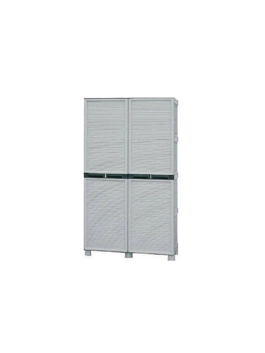 Double-Leaf Plastic Cabinet with 3 Shelves 100x40x172 cm
