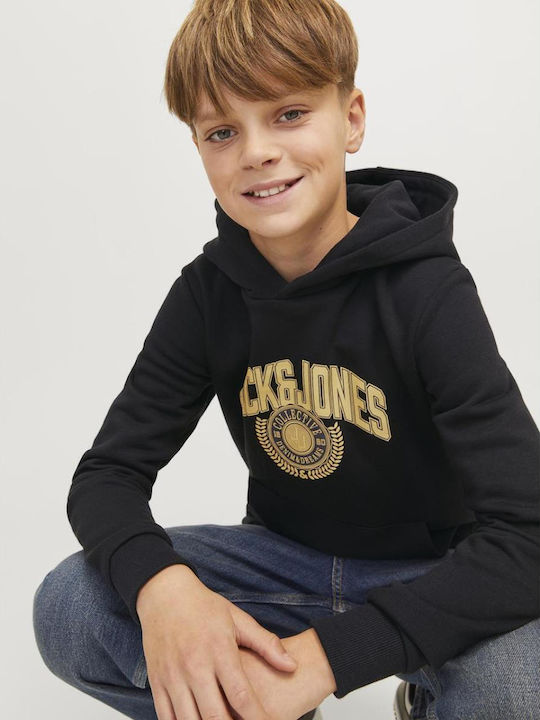 Kinder-Sweatshirt mit Kapuze und Taschen Black